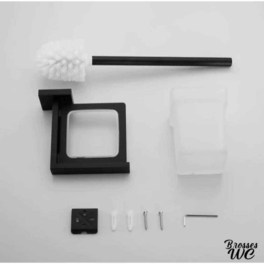 Porte-brosse wc inox et verre moderne