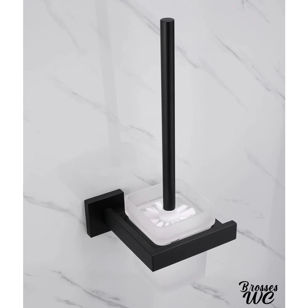 Porte-brosse wc inox et verre moderne