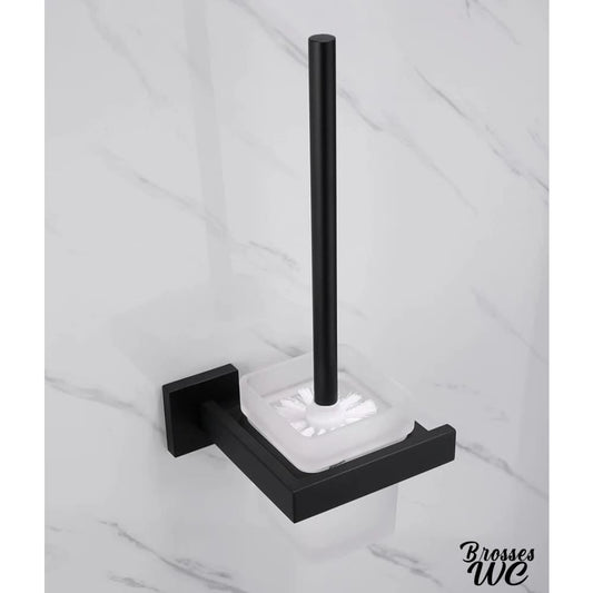 Porte-brosse wc inox et verre moderne