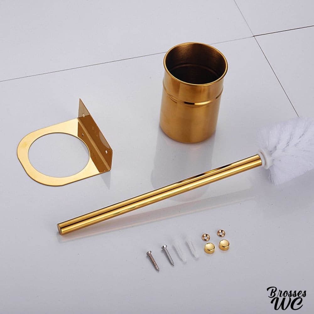 Porte-brosse wc suspendu doré luxueux