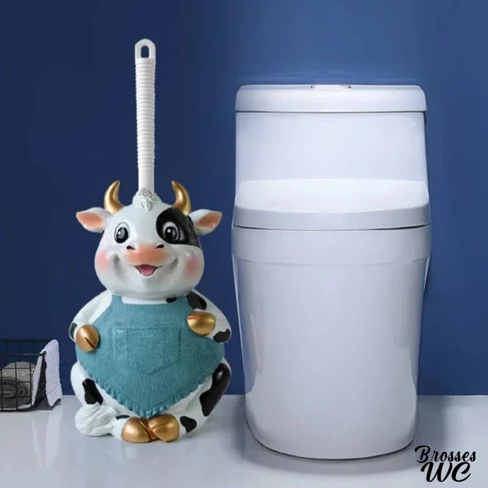 Porte-brosse wc motif vache amusant