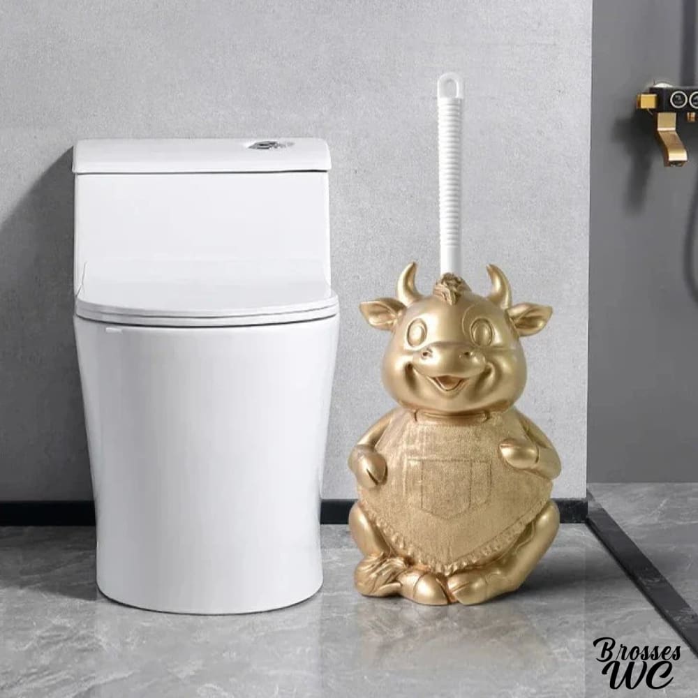 Porte-brosse wc motif vache amusant