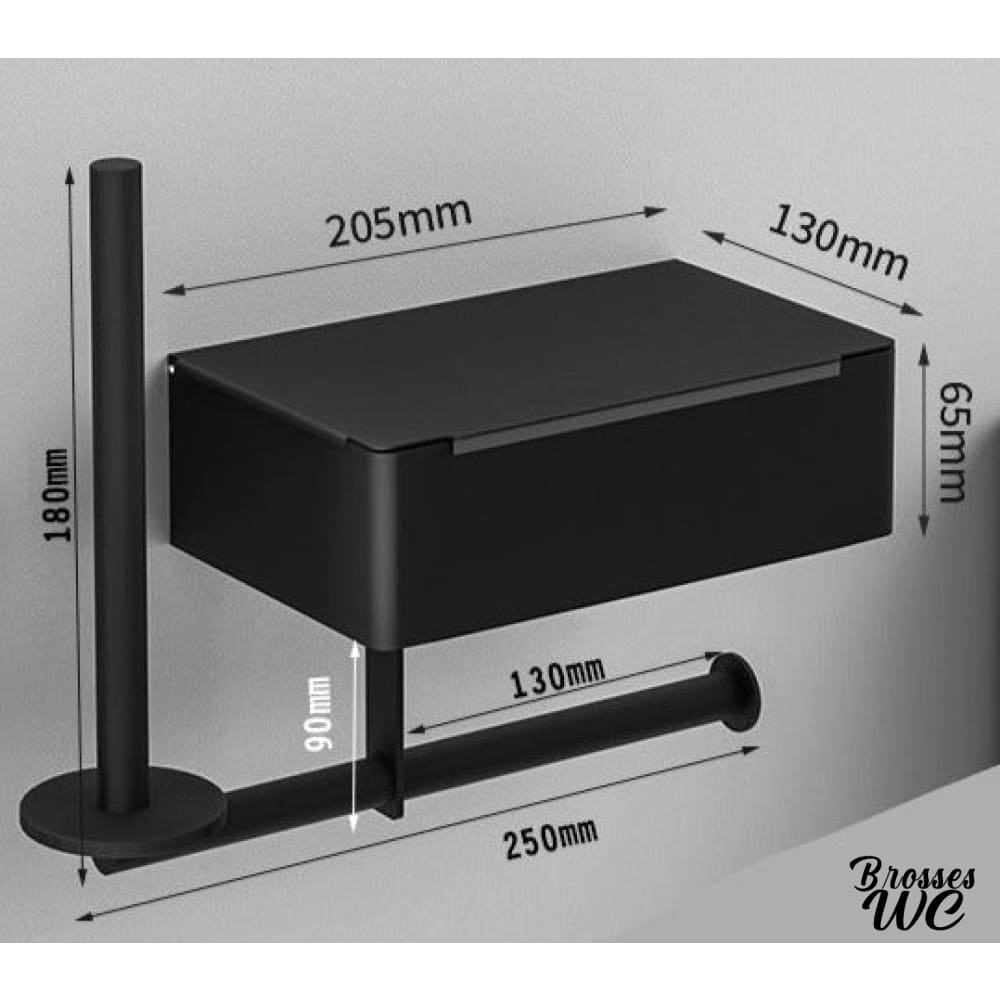 Porte-rouleau wc noir élégant