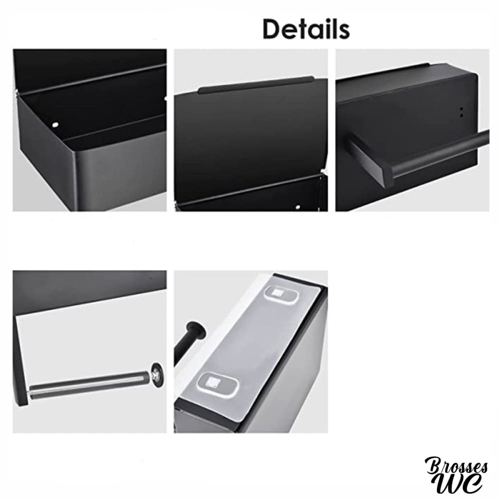 Porte-rouleau wc noir élégant
