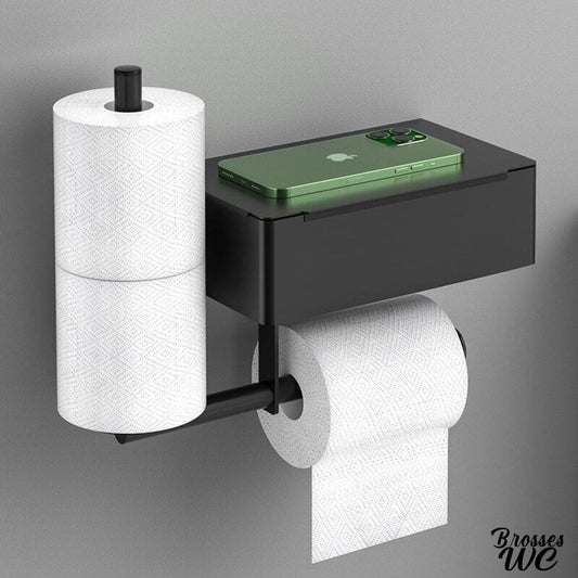 Porte-rouleau wc noir élégant
