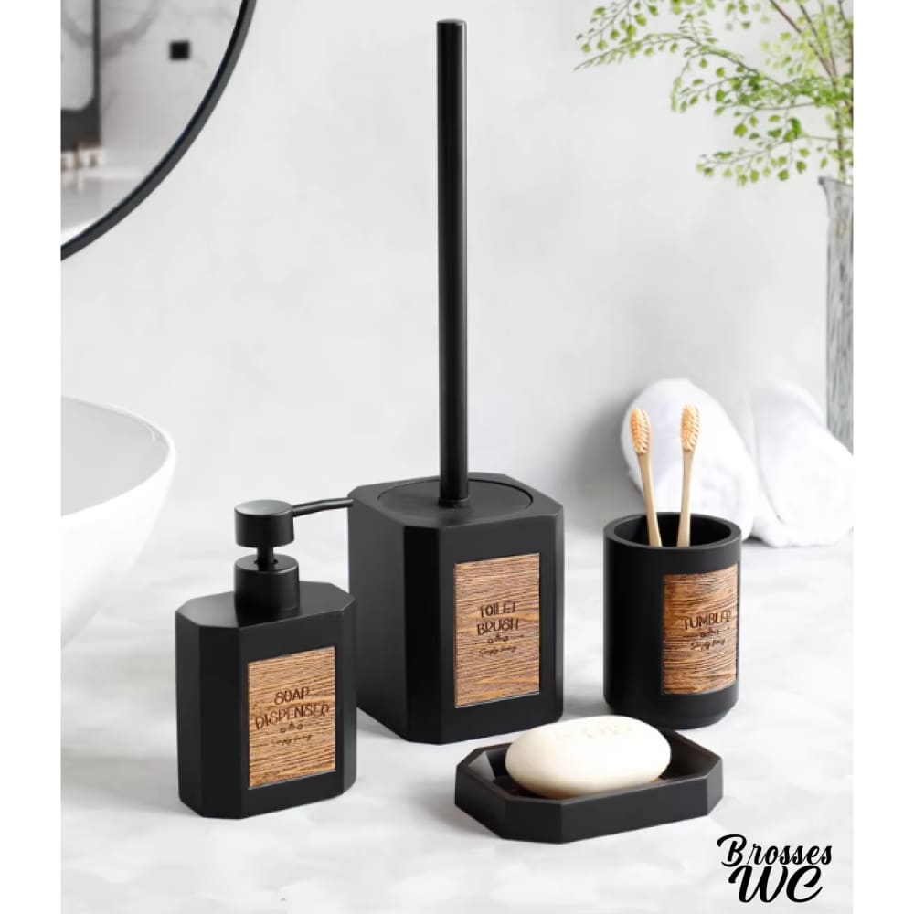 Pot et brosse wc assortis