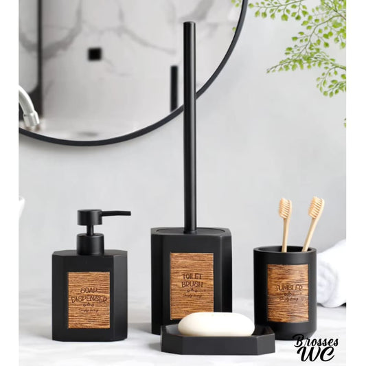 Pot et brosse wc assortis