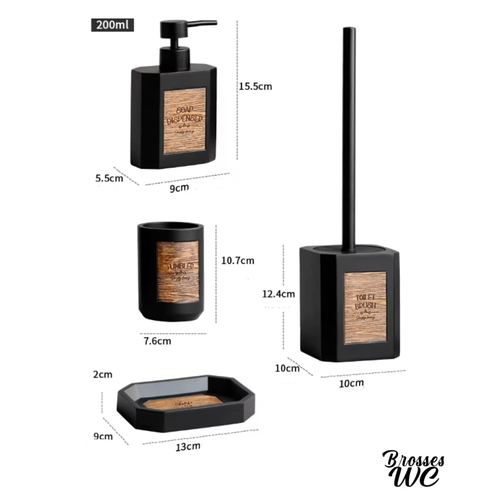 Pot et brosse wc assortis
