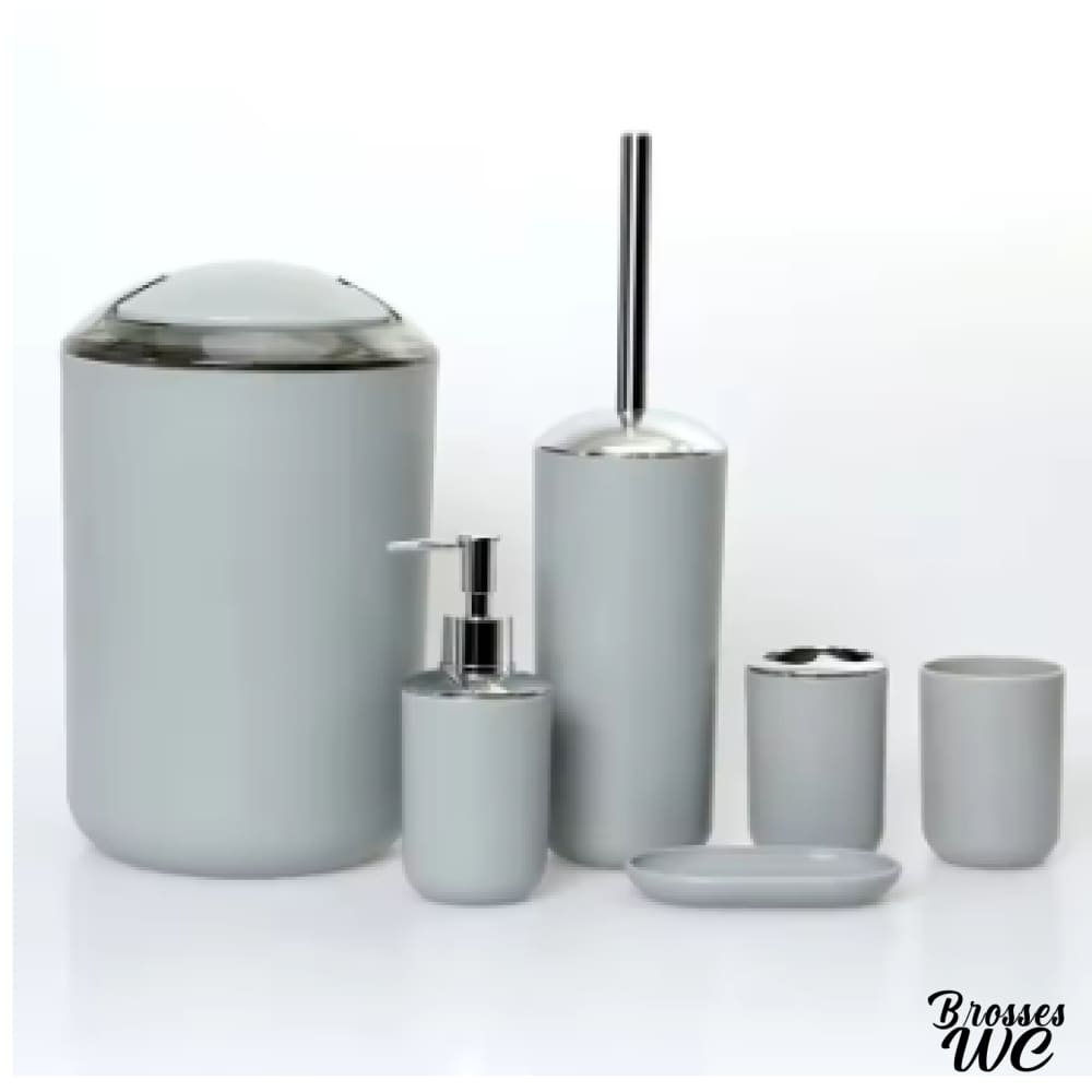 Poubelle wc et porte-brosse assortis