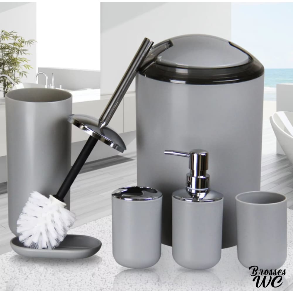 Poubelle wc et porte-brosse assortis