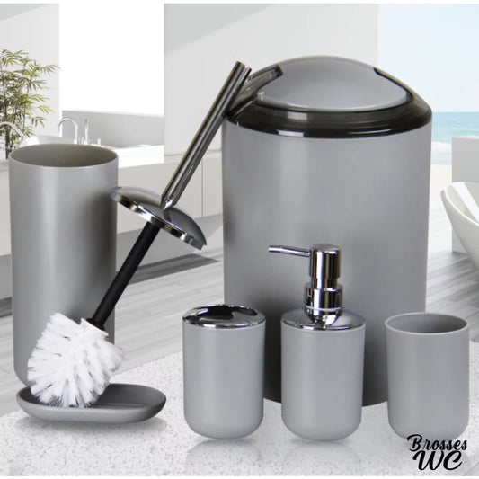 Poubelle wc et porte-brosse assortis