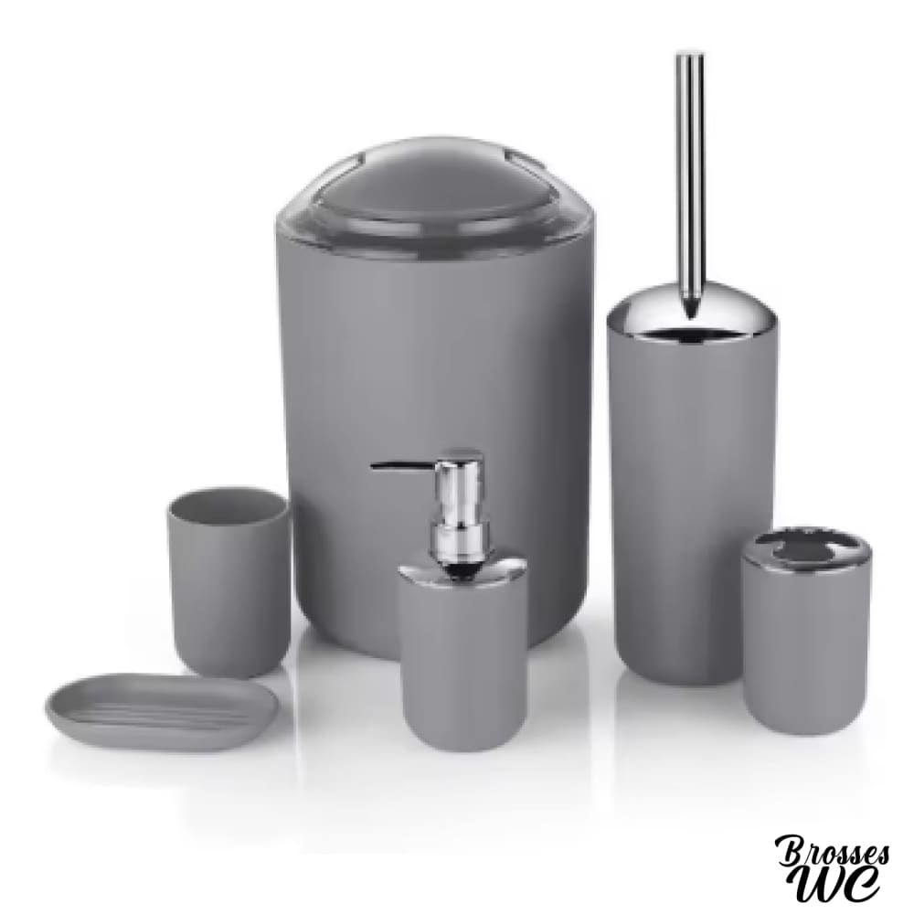 Poubelle wc et porte-brosse assortis