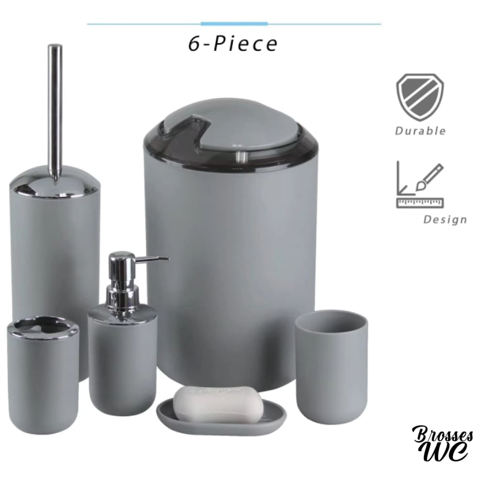 Poubelle wc et porte-brosse assortis